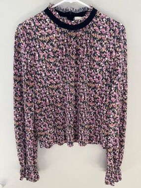 WAYF Pleated Ditsy Floral Top